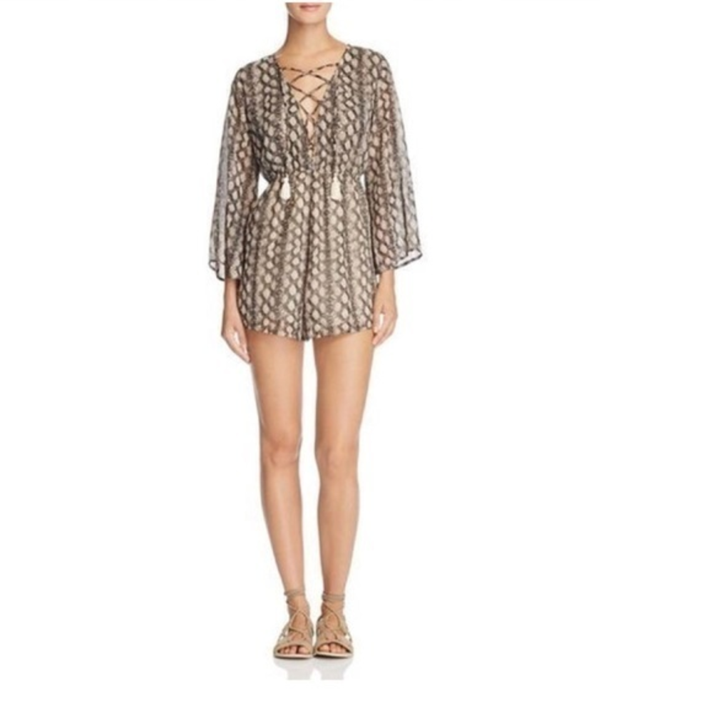 Show me your mumu Tillie tie up romper sizeβ M NWT